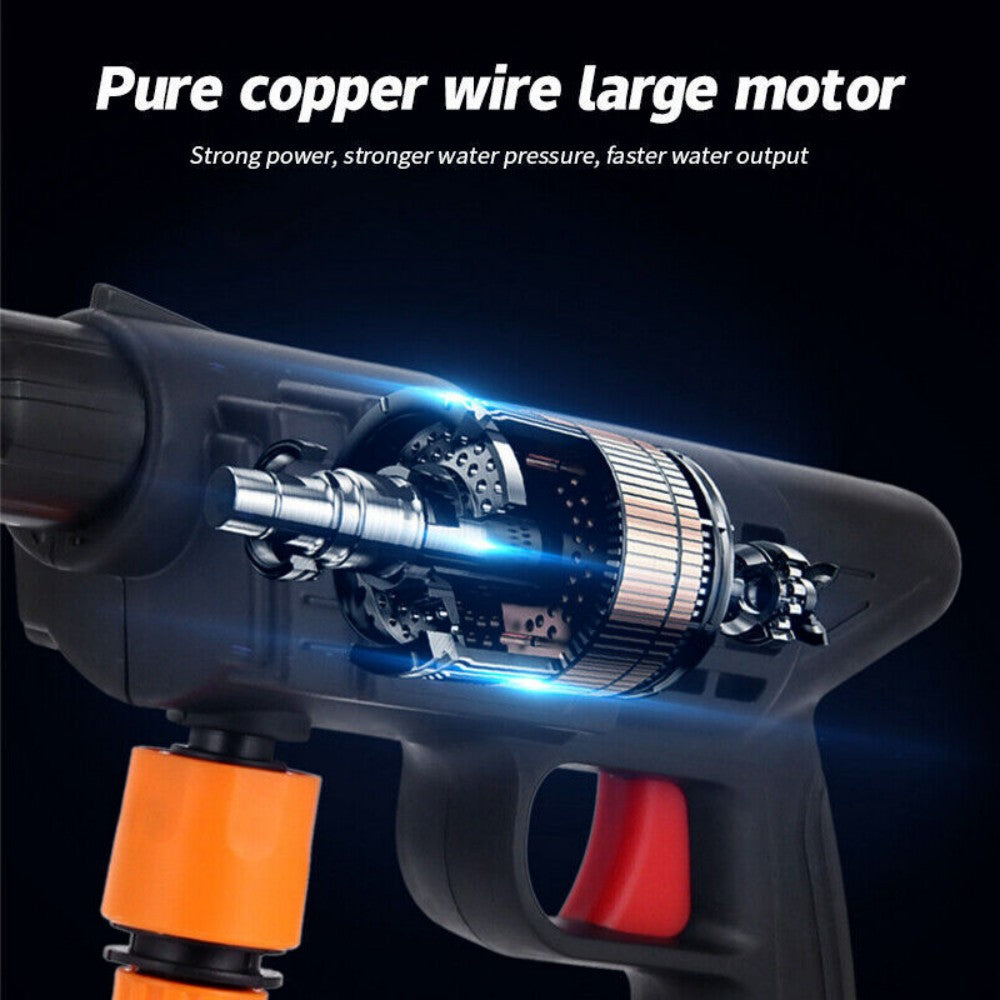 2 Battery Portable Cordless Car High Pressure Washer Jet Water Wash Cleaner Gun (Without a bucket)