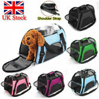 Large Pet Carrier Bag Portable Soft Fabric Folding Dog Cat Travel Bags-black